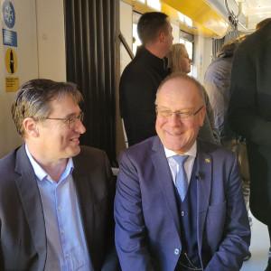 Navracsics Tibor és Karácsony Gergely közös villamosozással ünnepelte meg az új CAF járművek forgalomba állítását.